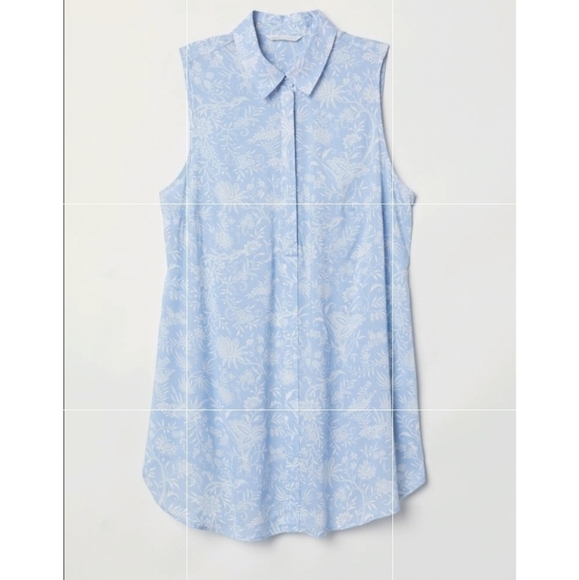 3/$30 H&M MAMA Floral Button Down Collared Shirt 100% Viscose Nursing - Picture 1 of 9